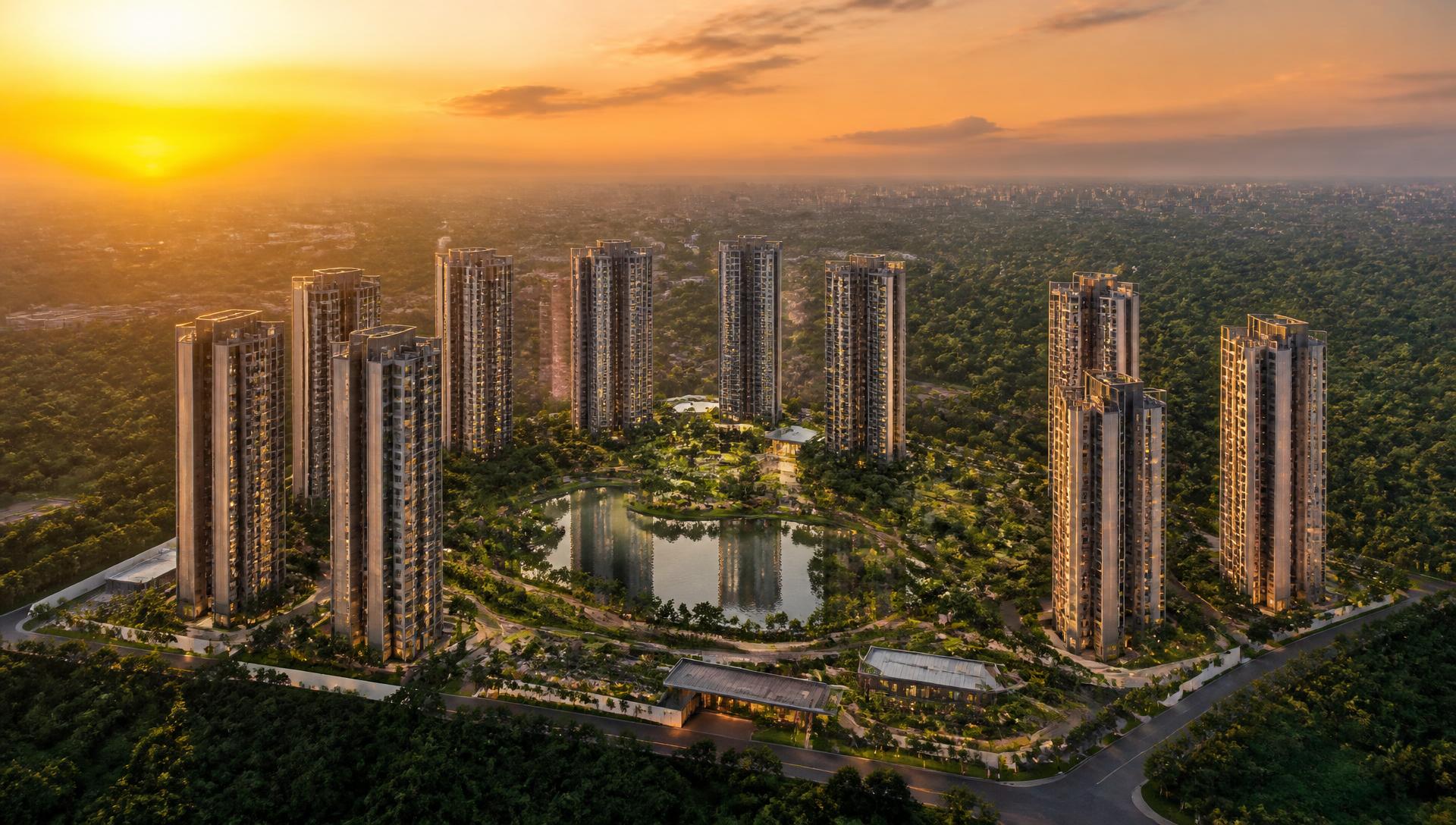 TVS Altura aerial view at sunset